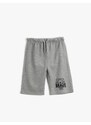 Koton Boy's Tie Waist Shorts Cotton with Tiger Print Detail