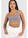 Madmext Smoky Strap Basic Crop Top Blouse