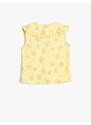 Koton Shirts are Sleeveless, Wide, Baby Collar Floral