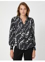 Koton Floral Shirt Long Sleeved Classic Cuff Collar With Buttons