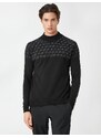 Koton Knitwear Sweater Half Turtleneck Crowbar Detailed