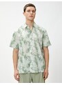 Koton Summer Shirt Floral Printed Classic Collar Short Sleeve Cotton