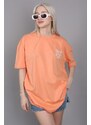 Madmext Orange Printed Oversized T-Shirt