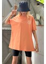 Madmext Orange Printed Oversized T-Shirt