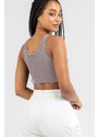 Madmext Smoky Strap Basic Crop Top Blouse