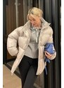 Madmext Gray Basic Oversize Women's Down Jacket