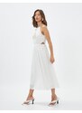 Koton Maxi Dress Halter Neck Window Detailed Lined