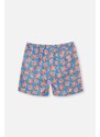 Dagi Blue-salmon Coral Pattern Mid Sea Shorts