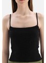 Dagi Black Thin Strap Rib Undershirt