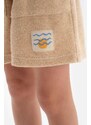 Dagi Brown Natural Color Local Seed Cotton Unisex Towel Shorts