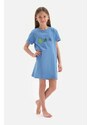 Dagi Girls Blue Coral Printed Short Sleeve Nightgown