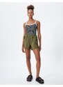 Koton Parachute Mini Shorts with smocked Waist, Stopper, Flap, and Pocket.