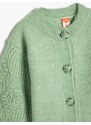 Koton Cardigan Knit Oversize Long Sleeve Buttoned Round Neck