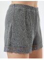 Koton Pajama Shorts with Ribbed Lace Detailed.