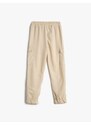 Koton Cargo Sweatpants with Layer Details Side Pockets with Tie Waist.