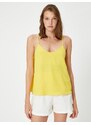 Koton V-Neck with Textured Straps Blouse