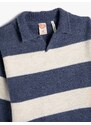 Koton Sweater Polo Collar Long Sleeved, Soft Textured