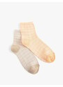 Koton Checkered 2-Piece Socks Set, Multicolored