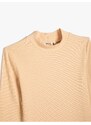 Koton Basic Turtleneck T-Shirt Slim Long Sleeve Ribbed Cotton