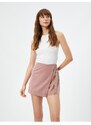 Koton Mini Shorts Skirt Modal Blend Belt Detailed