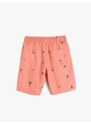 Koton Linen Chino Shorts Tie Waist Elastic Pocket