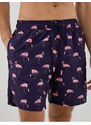 Koton Marine Shorts with Flamingo Print. A drawstring waist with pocket.