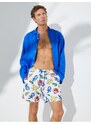 Koton Animal Printed Marine Shorts with a lace-up waist with pocket.