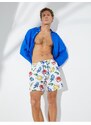 Koton Animal Printed Marine Shorts with a lace-up waist with pocket.