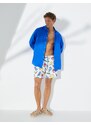 Koton Animal Printed Marine Shorts with a lace-up waist with pocket.