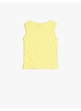 Koton Singlets Sleeveless Crew Neck Ribbed Printed Cotton