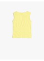 Koton Singlets Sleeveless Crew Neck Ribbed Printed Cotton