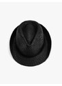 Koton Straw Fedora Hat with Knitted Pattern
