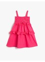 Koton Frilled Dress with Straps Gippe Detailed