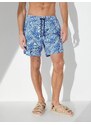 Koton Marine Shorts with Multicolored Abstract Print Tie Waist, Pocket