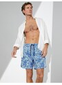 Koton Marine Shorts with Multicolored Abstract Print Tie Waist, Pocket