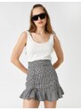 Koton Pleated Patterned Mini Skirt