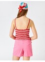 Koton Patterned Crop Singlets Degaje Sweetheart Collar With Straps.