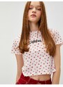 Koton Crop T-Shirt Watermelon Printed Crew Neck Short Sleeve