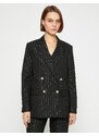 Koton Shimmering Double Breasted Blazer Jacket