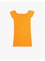 Koton Dress Basic Short Sleeves Square Neckline Ribbed Cotton