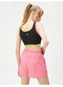 Koton Zippered Sports Bra. Padded, Non-wired Piping Detailed.