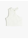 Koton Crop Top One-Shoulder Sleeveless Corduroy