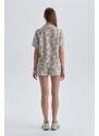 Dagi Beige Floral Linen Shirt