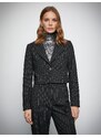 Koton Melis Ağazat X - Glittery Crop Blazer Jacket