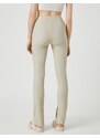 Koton Slit Detailed Leggings Ribbed High Waist.