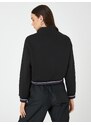 Koton Crop Sweatshirt Half-Zip Standing Collar with Stripe Detail.