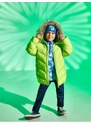 Koton Long Puffer Coat Faux Fur Detail Hooded Zippered Pocket