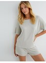 Koton Short Sleeve Pajama Top Crew Neck Modal Blended