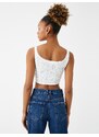 Koton Embroidered Crop Singlets With Straps U-Neck