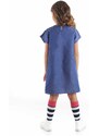 Mushi Three Friends Woven Girls Blue Dress